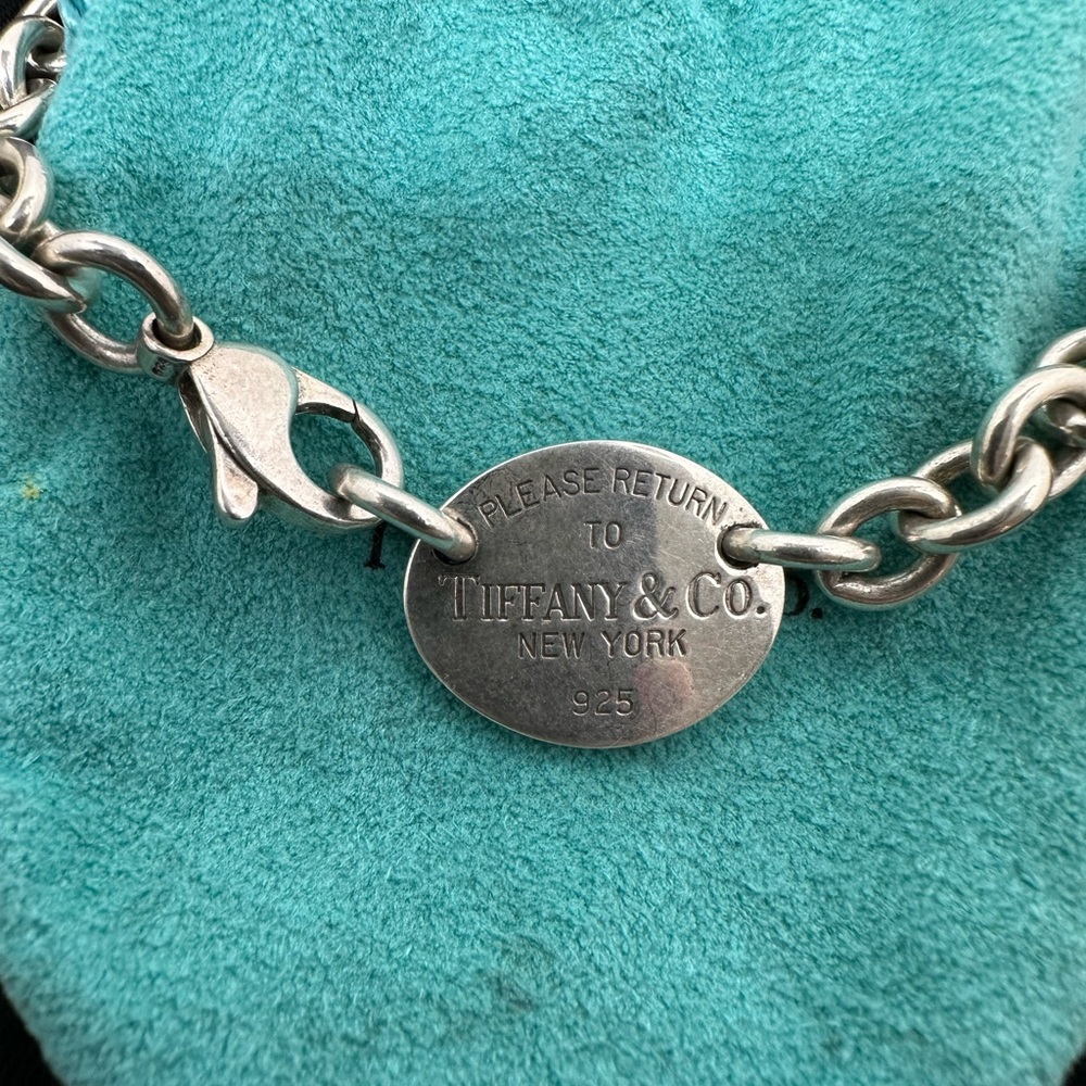 TIFFANY & CO. RETURN TO TIFFANY 925 VINTAGE OVAL TAG NECKLACE - Picture 6 of 13